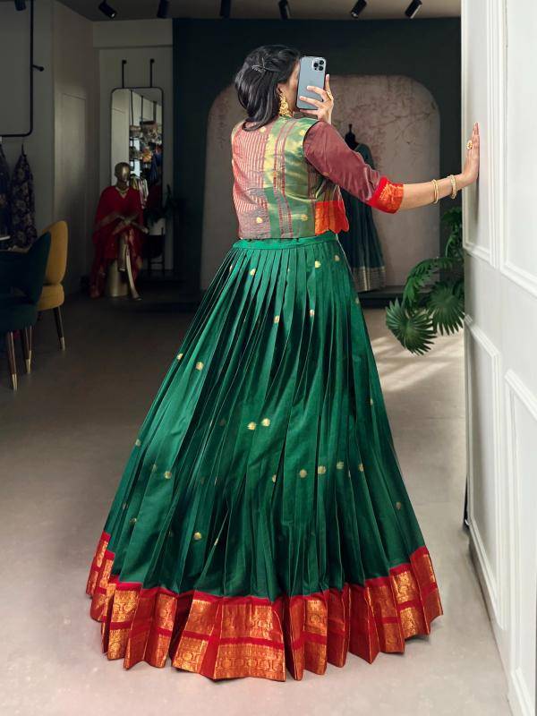 ANUSHNA Poly Cotton GRN Lehenga choli manufacturers for reselling in Hyderabad